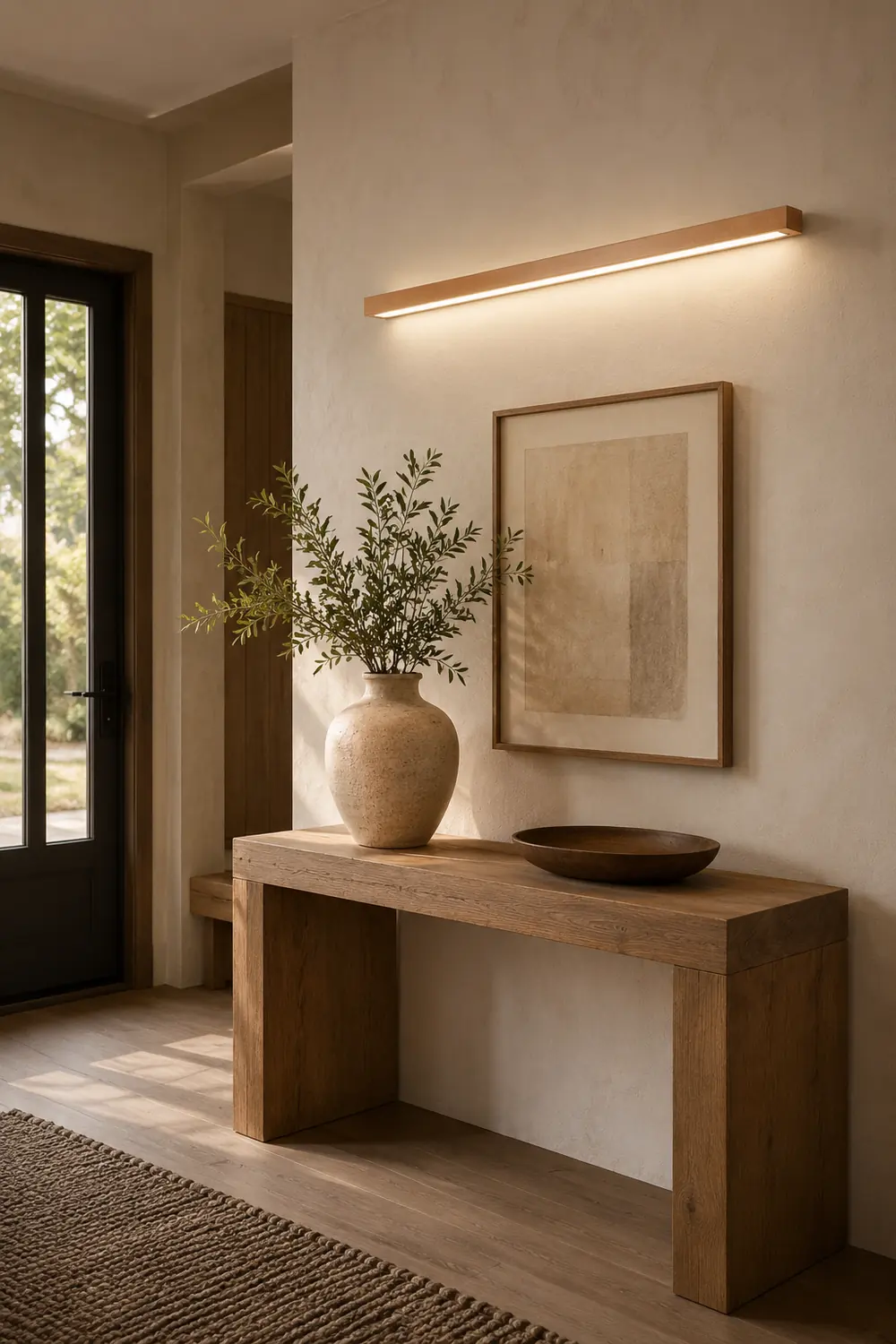 Ozawa Linear Mirror Wooden Front Vanity Wall Lamp Bedroom Bathroom - Lumpaz