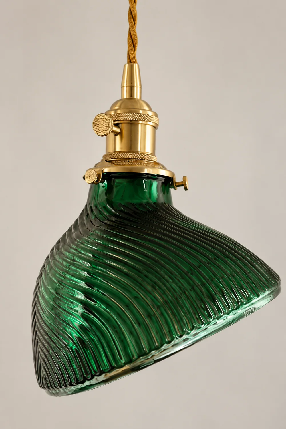 Hailie Retro LED Pendant Light Green Metal/Glass Dining Room - Lumpaz