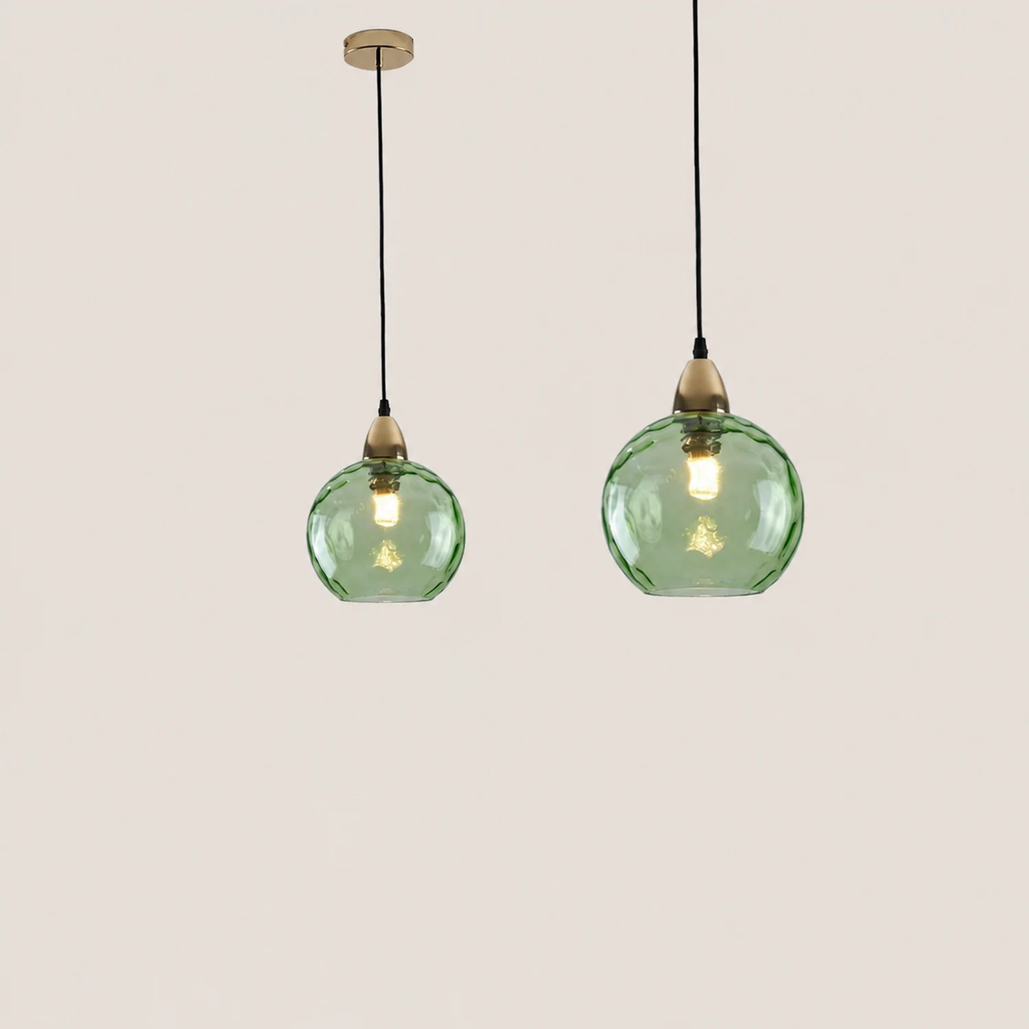 Hailie Colorful Glass Ball Pendant Light Water Ripple Living Room - Lumpaz