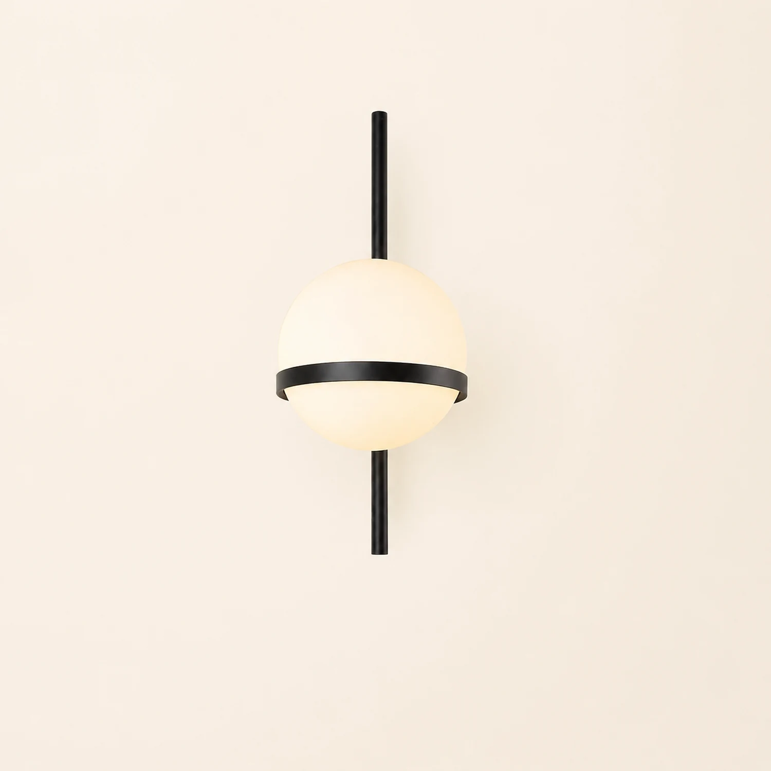 Valentina Modern Globe Metal/Acrylic Solar Outdoor Wall Lamp Plant Pot, Black/White - Lumpaz