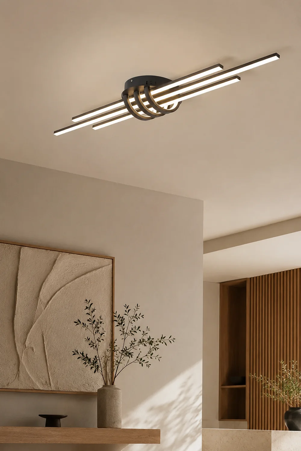 Edge Modern Linear Flush Mount Ceiling Lights, Black/White - Lumpaz