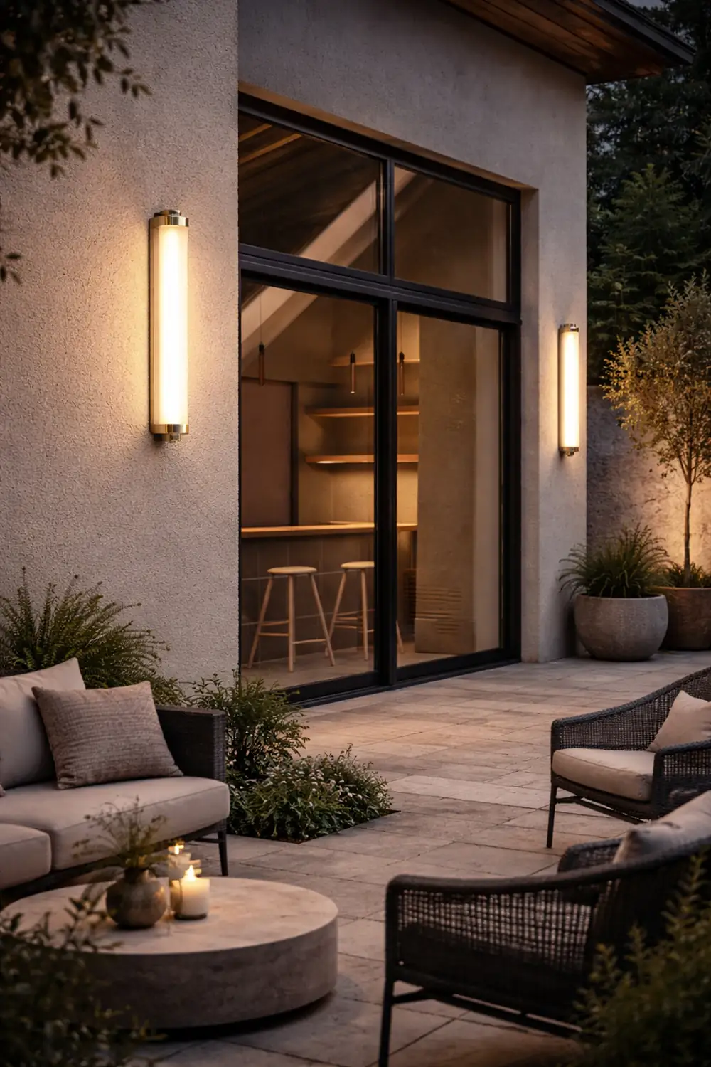 Edge Minimalist Cylindrical Metal Outdoor Wall Lamp, Black/Gold/Silver - Lumpaz