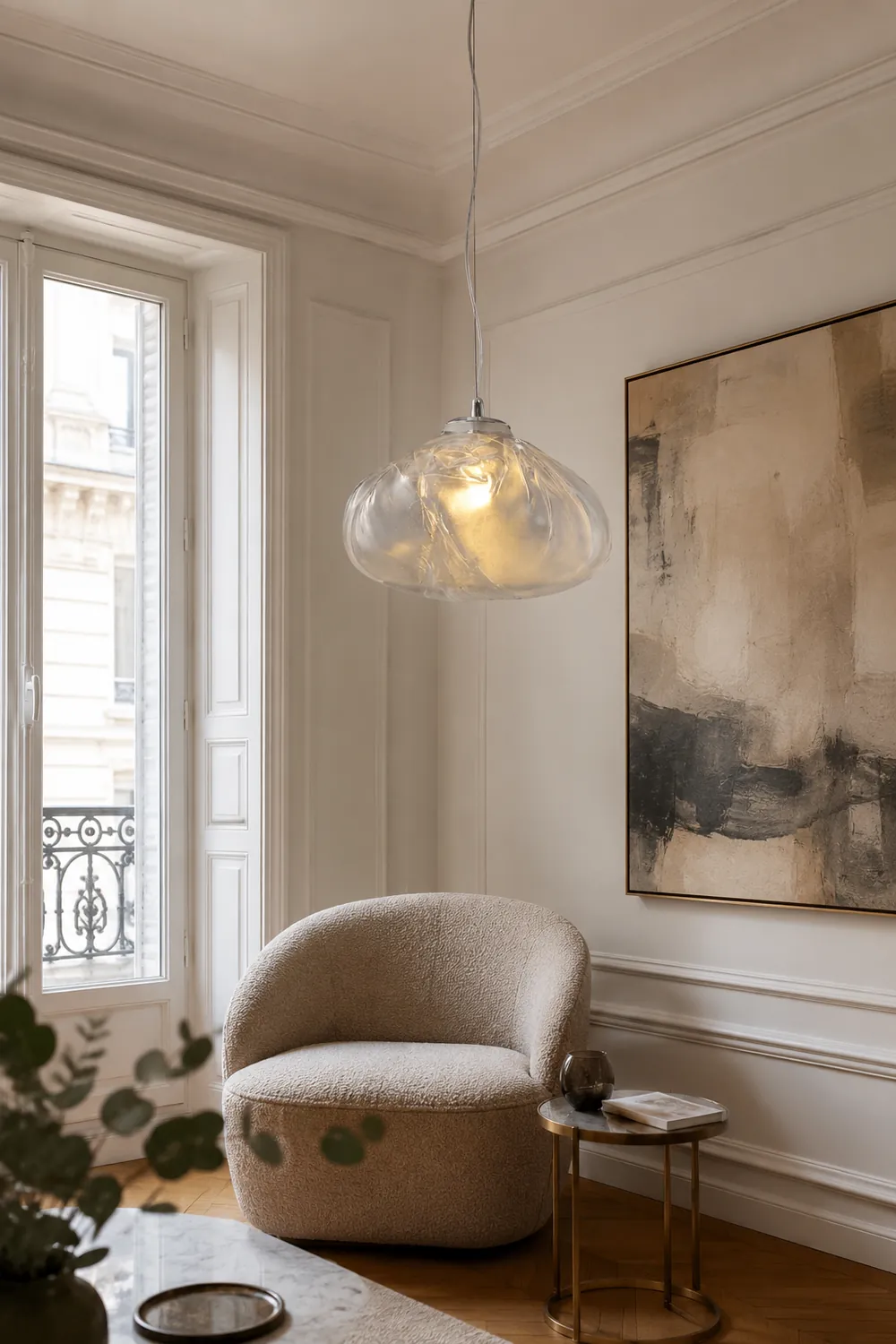 Byers Minimalist Spherical Metal/Glass Pendant Light, 3 Color - Lumpaz