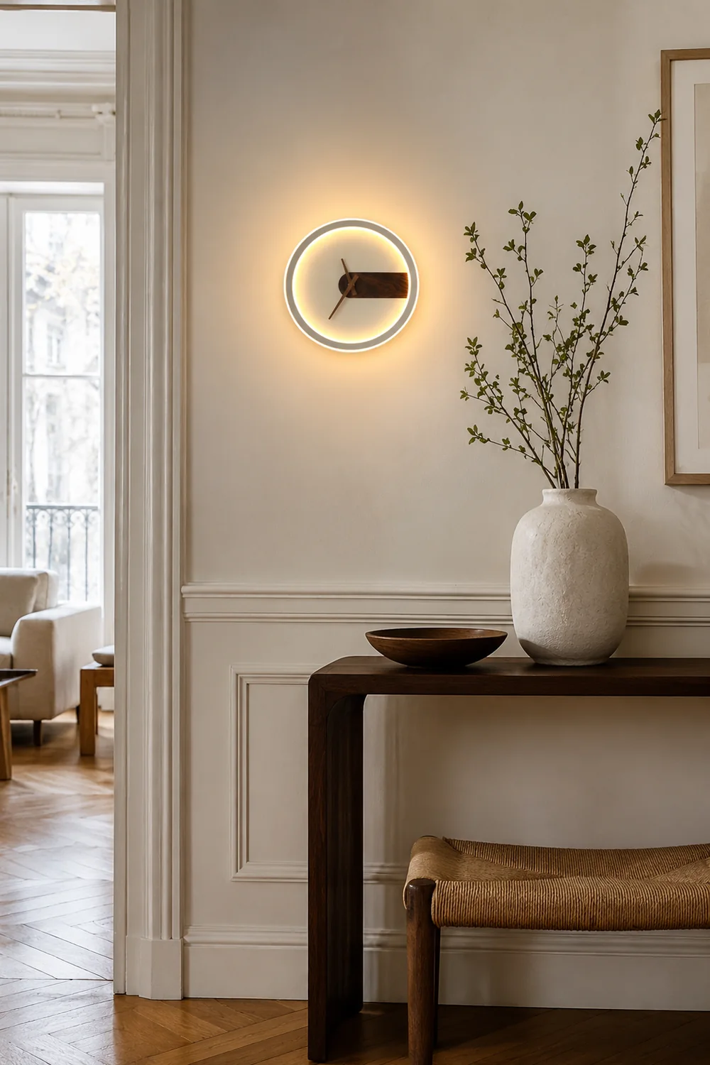 Nielsen Modern Clock Design Wall Lamp, 3 Color - Lumpaz