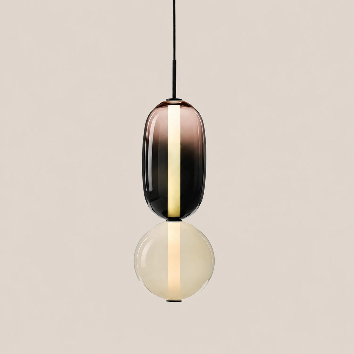 Morandi Modern Designer LED Pendant Light Bedroom Black White Red - Lumpaz