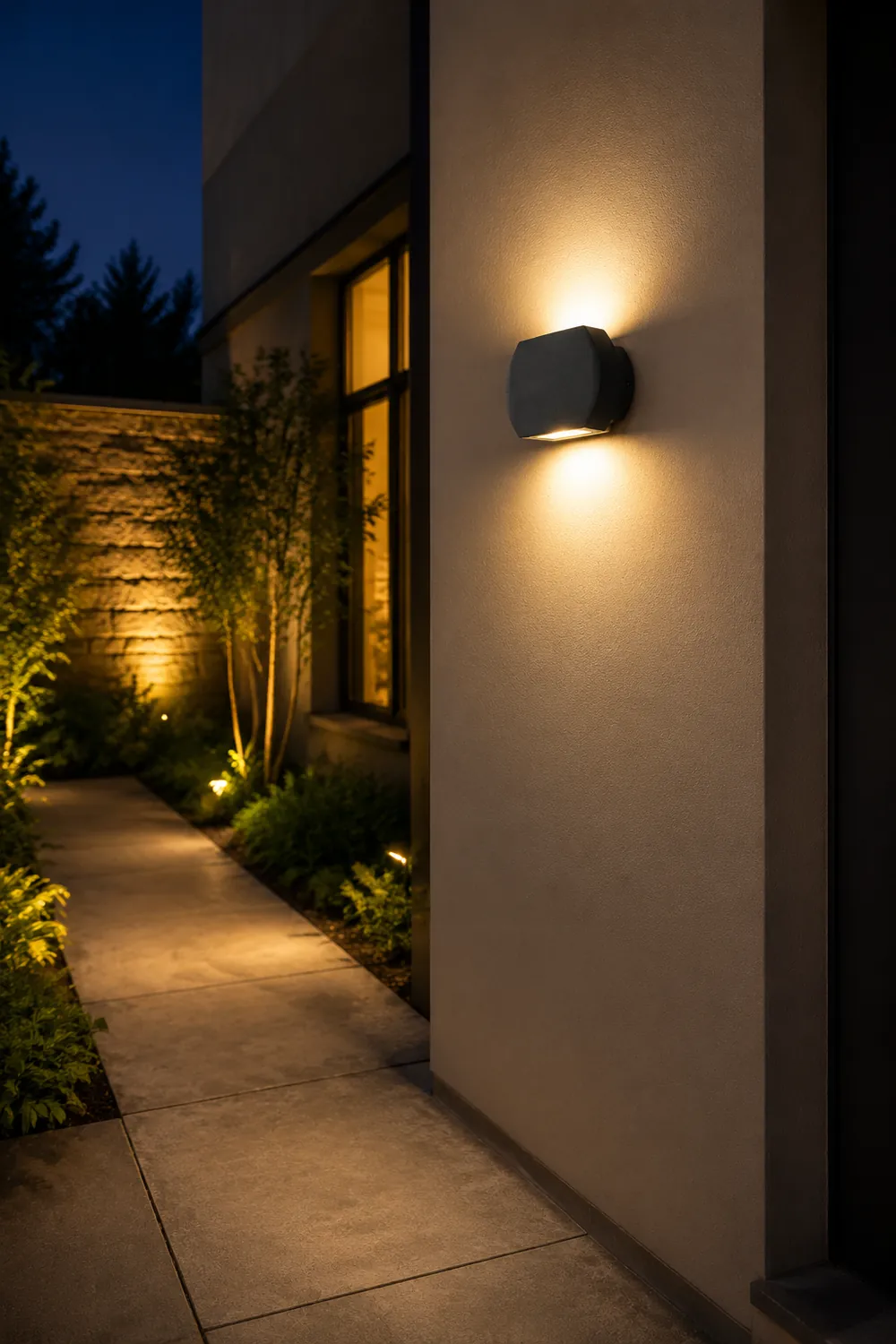 Orr Minimalist Geometric Metal Outdoor Wall Lamp, Black/Gray - Lumpaz