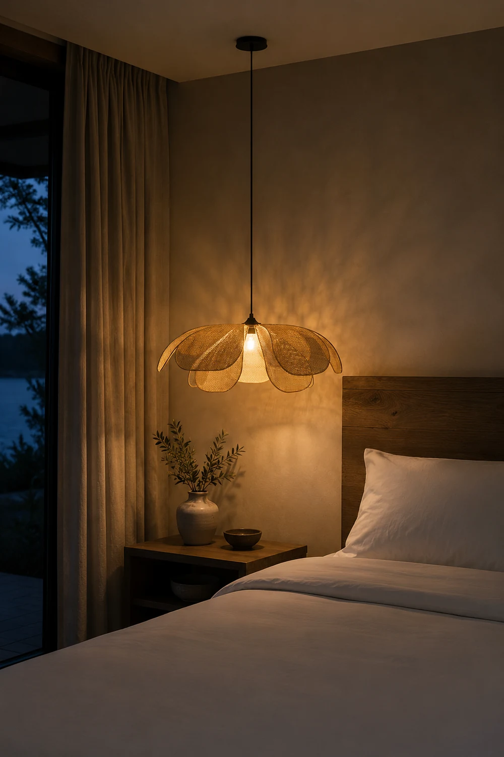 Ritta Handmade Pendant Light, Rattan/Willow Weave - Lumpaz