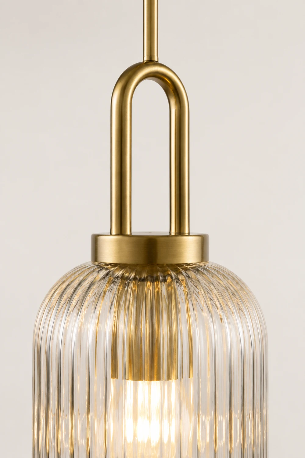 Sanna Modern Ribbed Clear Glass Pendant Light - Lumpaz