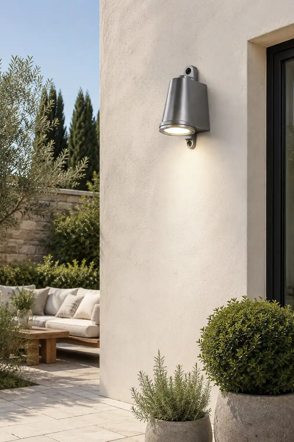 Orr Industrial Metal Bell Shaped Outdoor Wall Lamp, Black/Gray/Coppery/Aluminum - Lumpaz