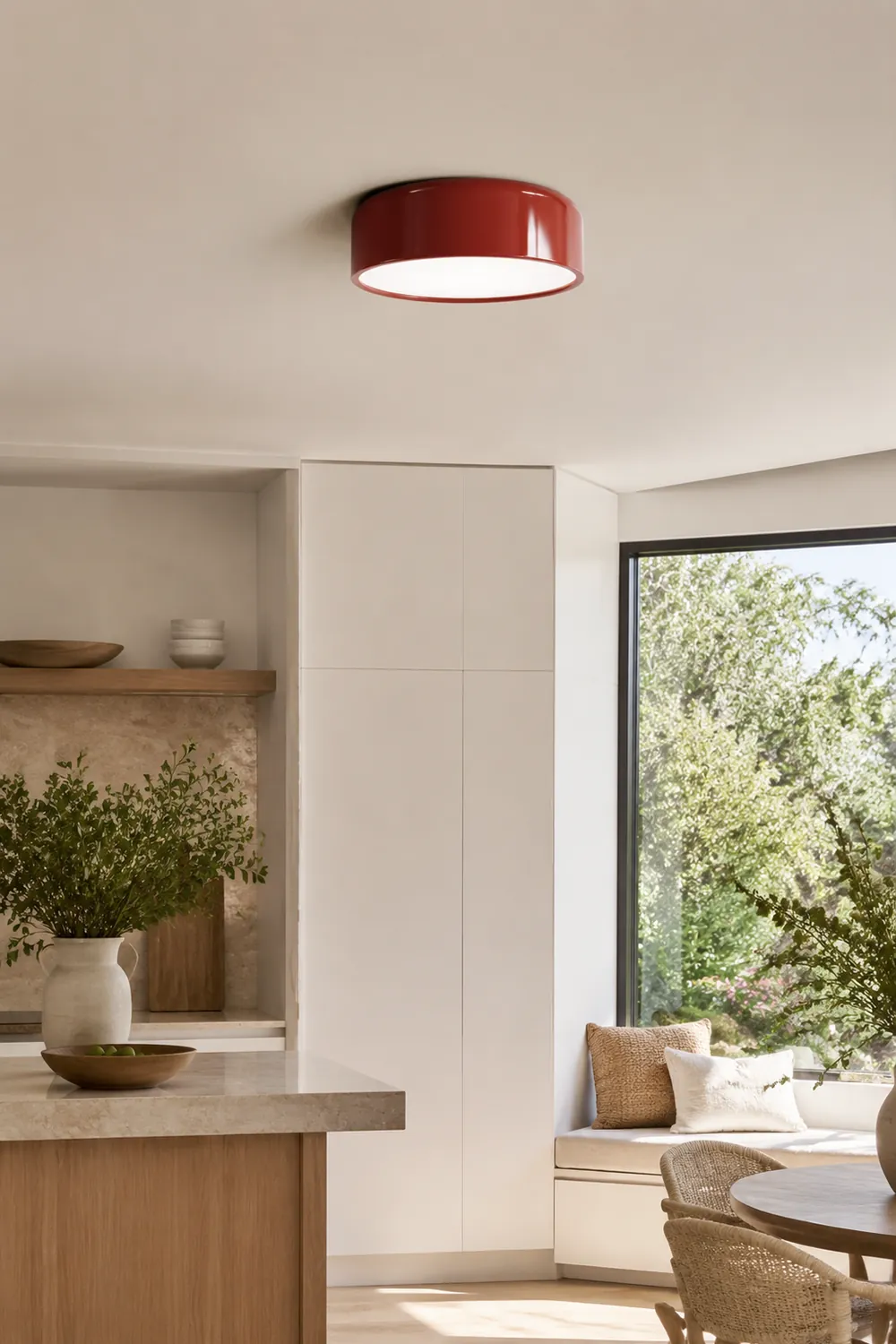 Morandi Vintage LED Ceiling Light White Red Study Bedroom Kitchen - Lumpaz