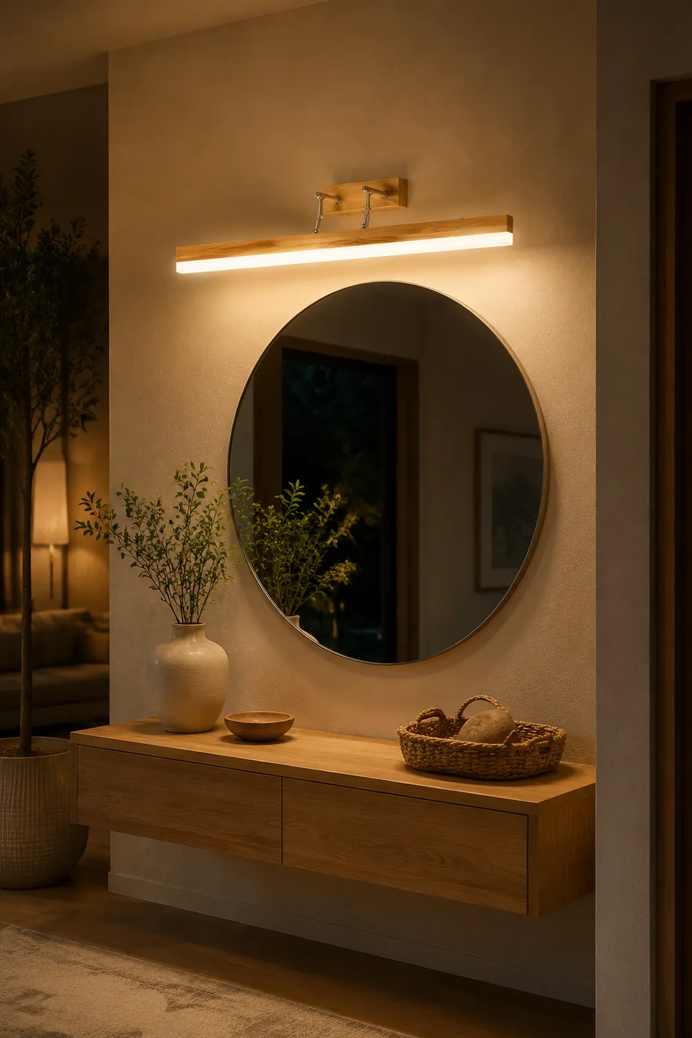 Ozawa Classic Metal/Wood Wall Lamp, Mirror Vanity, Bathroom - Lumpaz