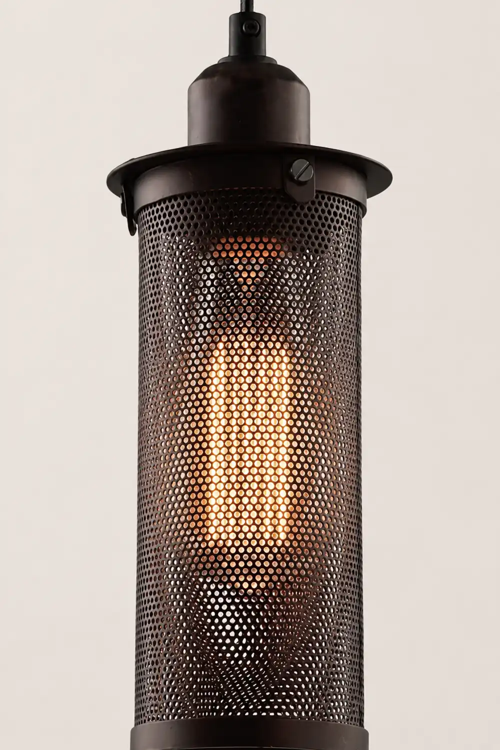 Sanna Industrial Metal Pendant Light, Black/Rust - Lumpaz