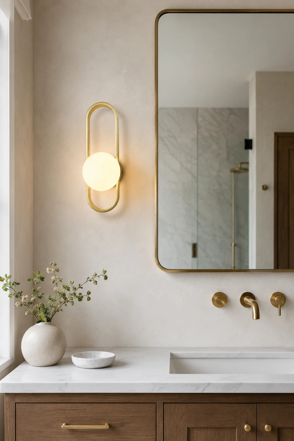 Valentina Modern Globe Bedside Wall Lamp Mount for Bedroom & Reading Room, Gold/Black - Lumpaz