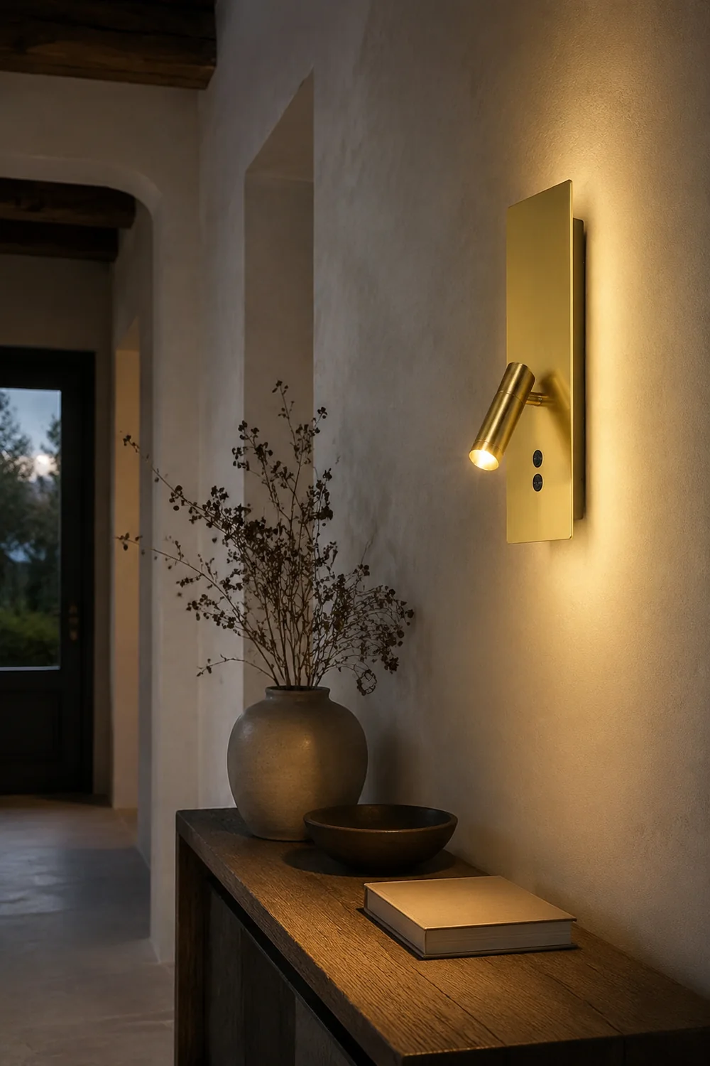 Orr Modern Flashlight Metal/Acrylic Wall Lamp Spotlight, Gold/Black/White - Lumpaz