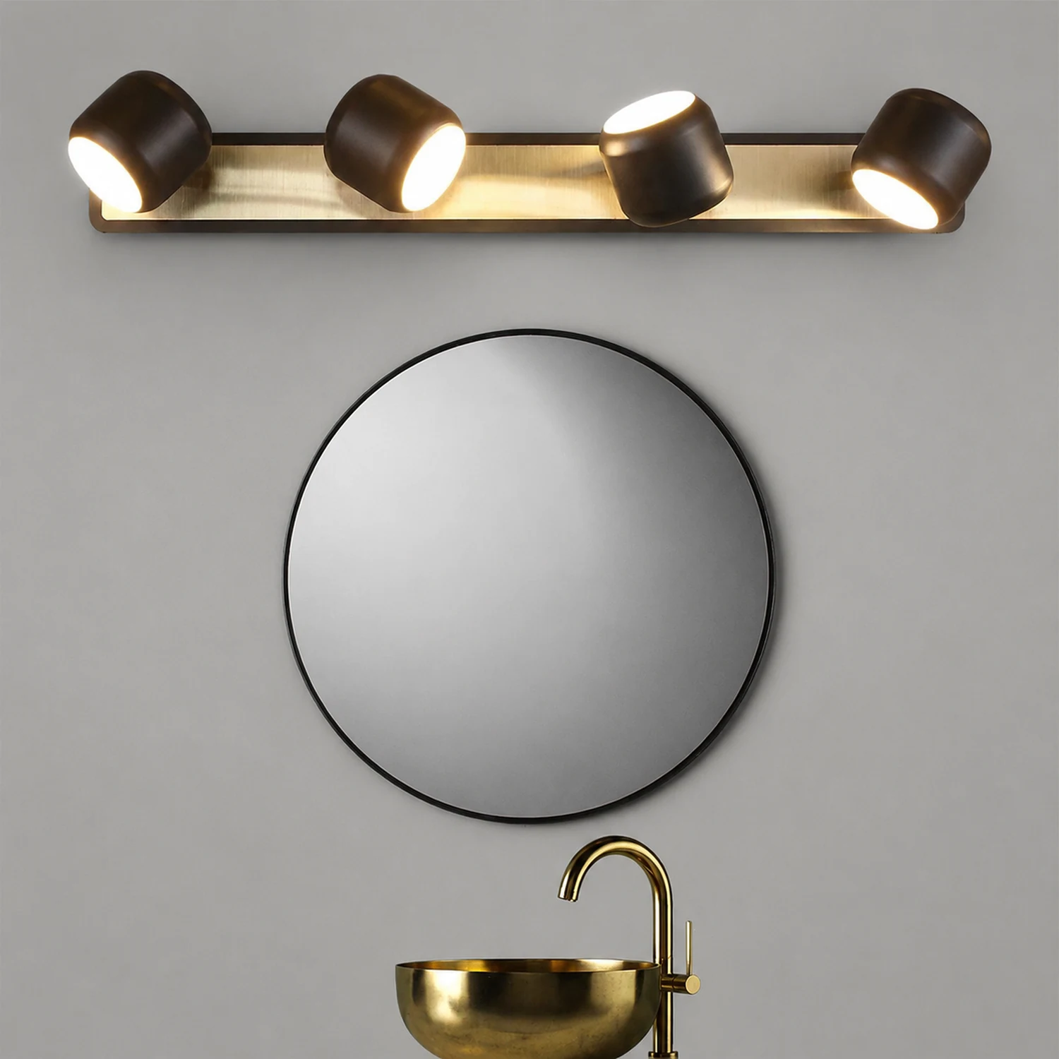 Cooley Modern Multi Mirror Metal Front Wall Lamp, Black/White - Lumpaz