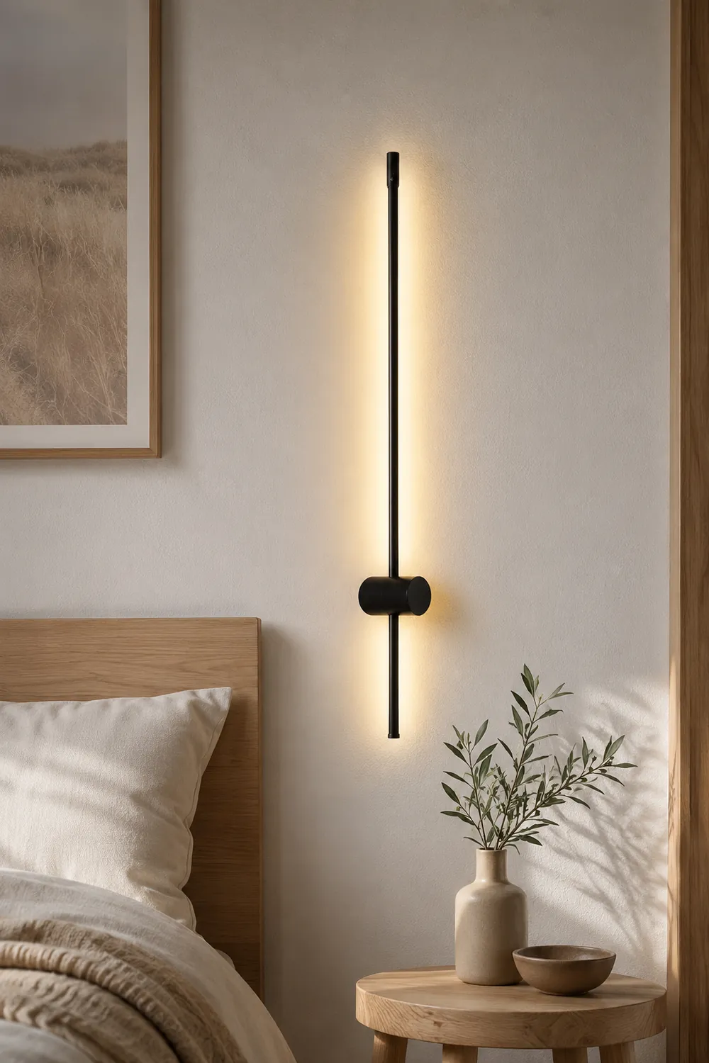 Edge Modern Minimalist LED Wall Reading Lamp, Black - Lumpaz