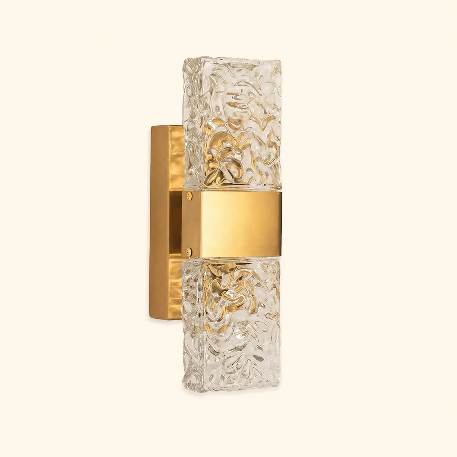 Kajetan Modern Rectangular Metal Wall Lamp, Gold - Lumpaz