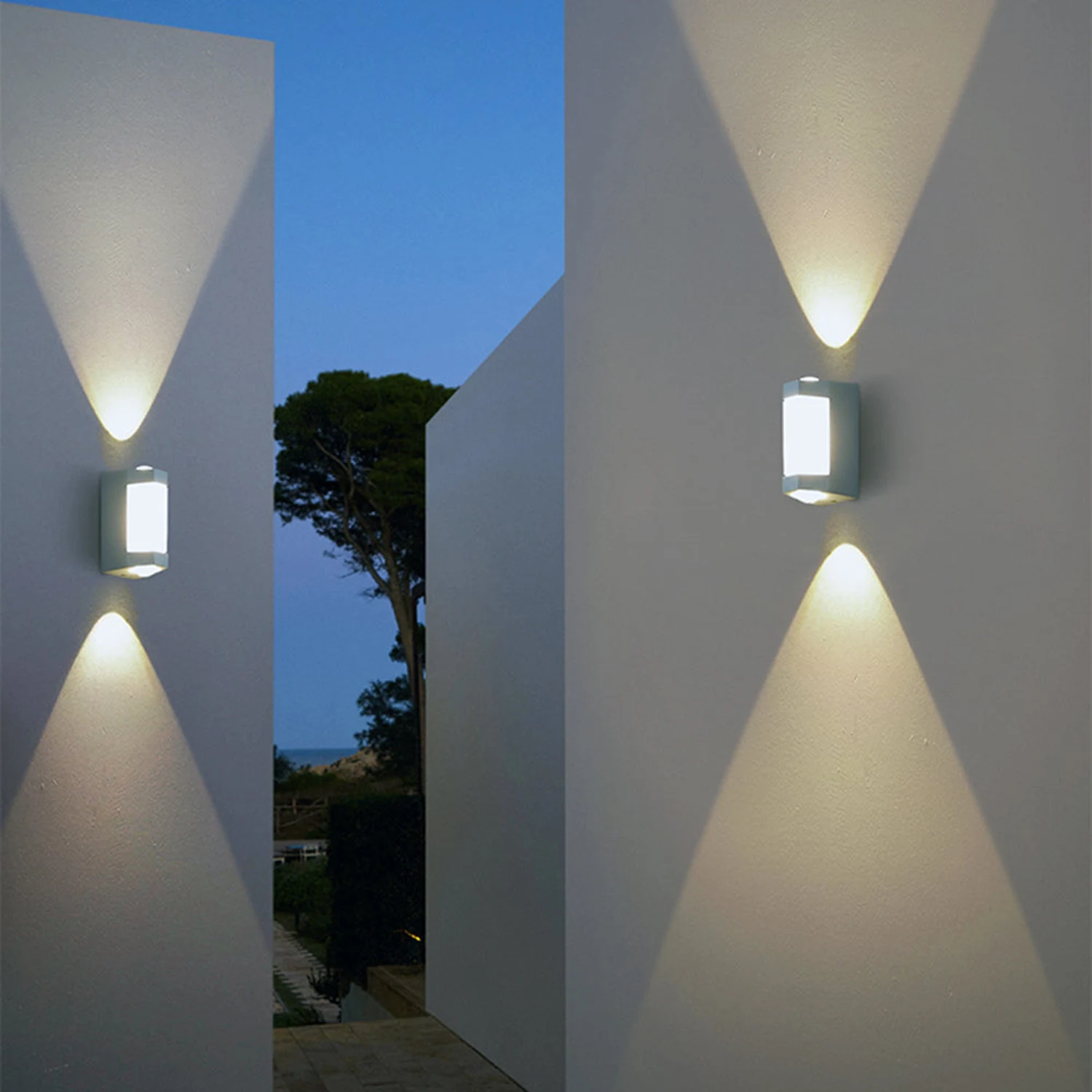 Orr Nordic Up Down Acrylic Outdoor Wall Lamp, White/Black - Lumpaz