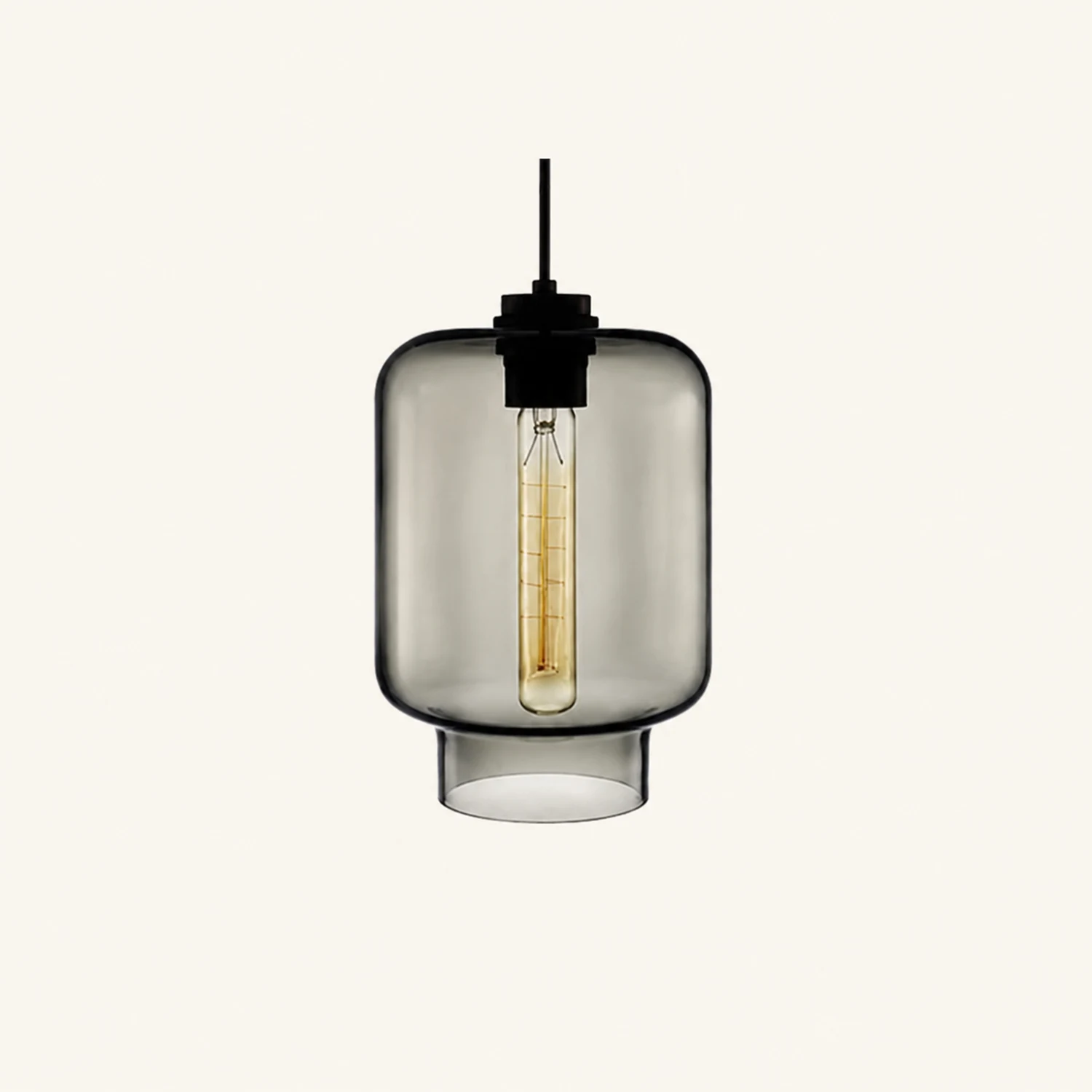 Zaid Modern Art Deco LED Cylindrical Metal/Glass Pendant Light - Lumpaz