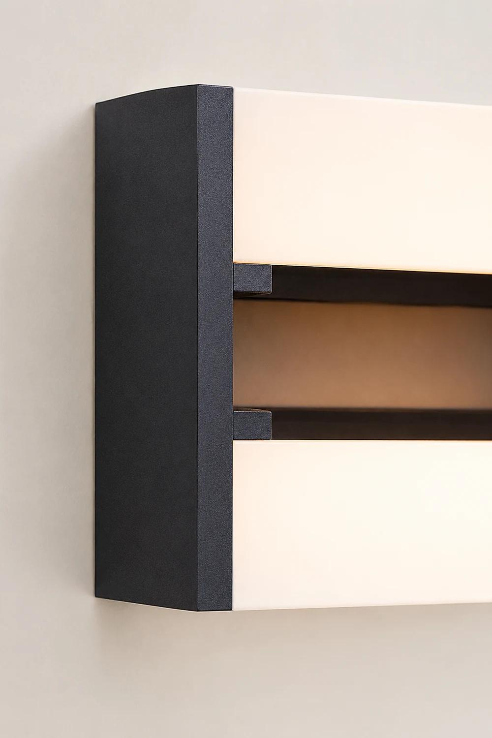 Orr Mondern Rectangular Rotatable Metal Outdoor Wall Lamp, Black - Lumpaz