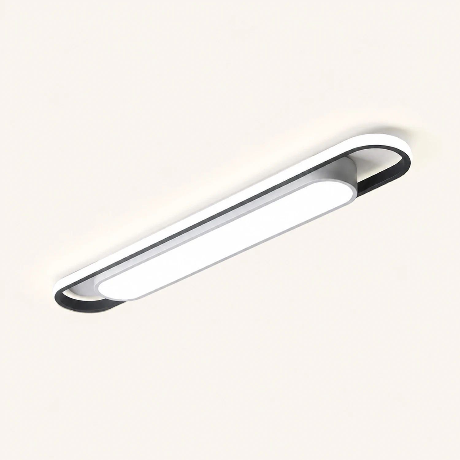 Quinn Minimalist Linear Flush Mount Ceiling Light, White - Lumpaz