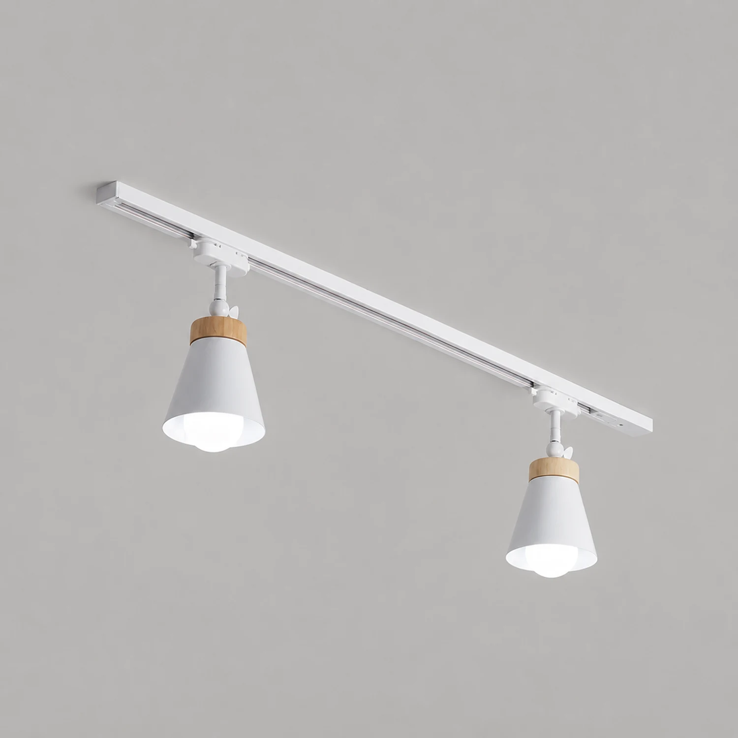 Haney Nordic Modern Cone Metal LED Ceiling Light Spotlight, Black/White - Lumpaz