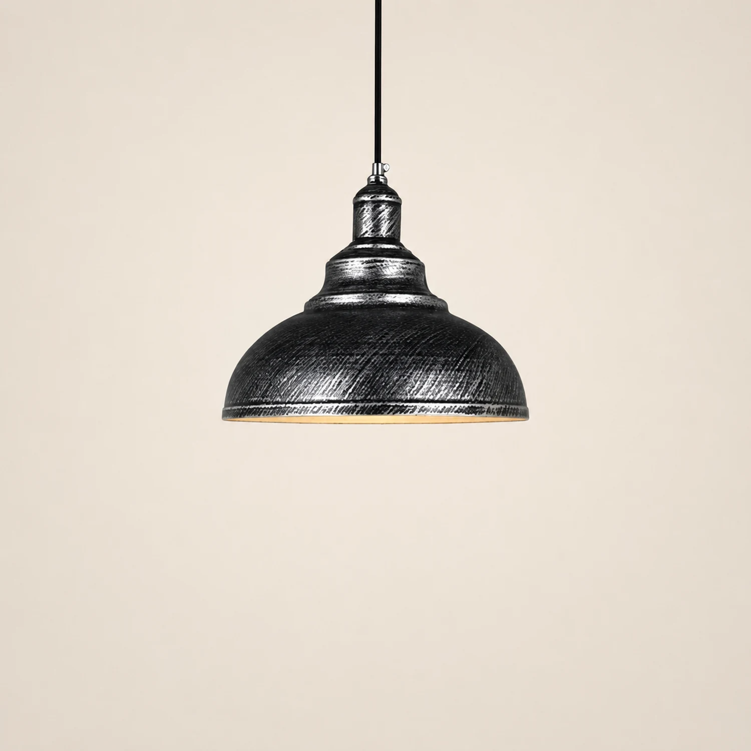 Cooley Pendant Light Dome Industrial, Metal, Black/White/Copper/Gray, Cafe - Lumpaz