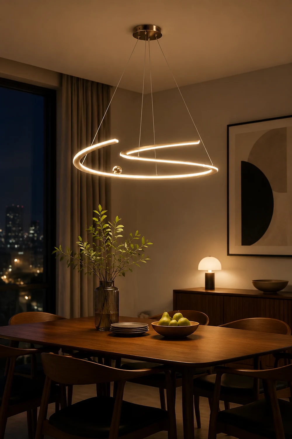 Minimalist Linear Metal Pendant Light,Gold - Lumpaz