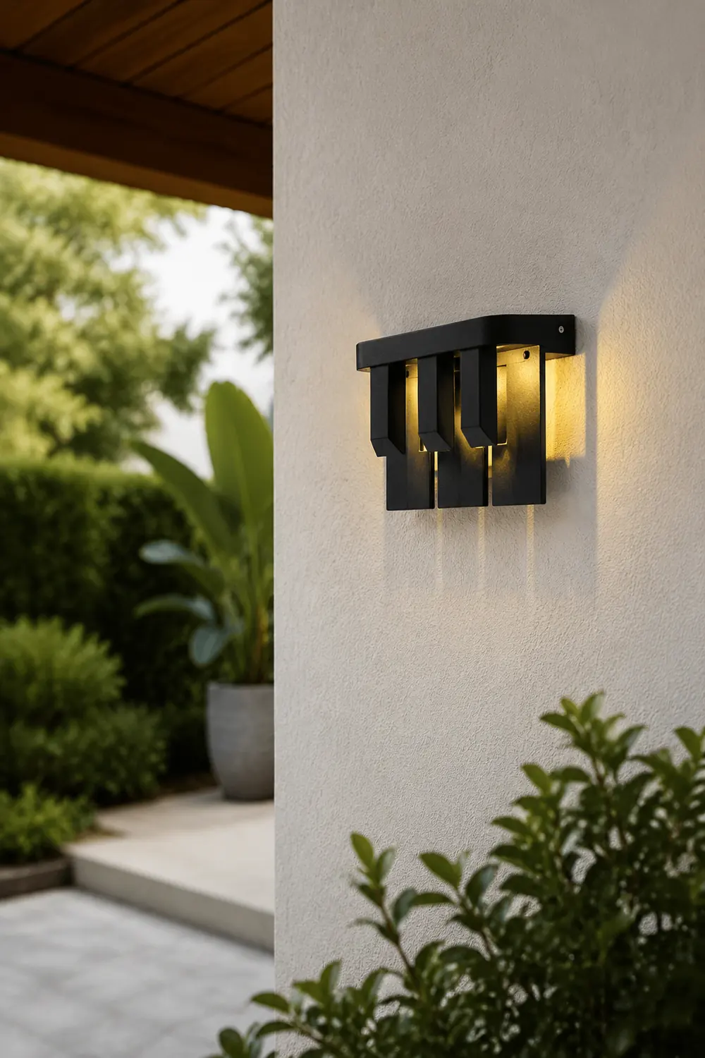 Orr Modern Minimallist Metal Solar Outdoor Garden/Yard Wall Lamp, Black - Lumpaz