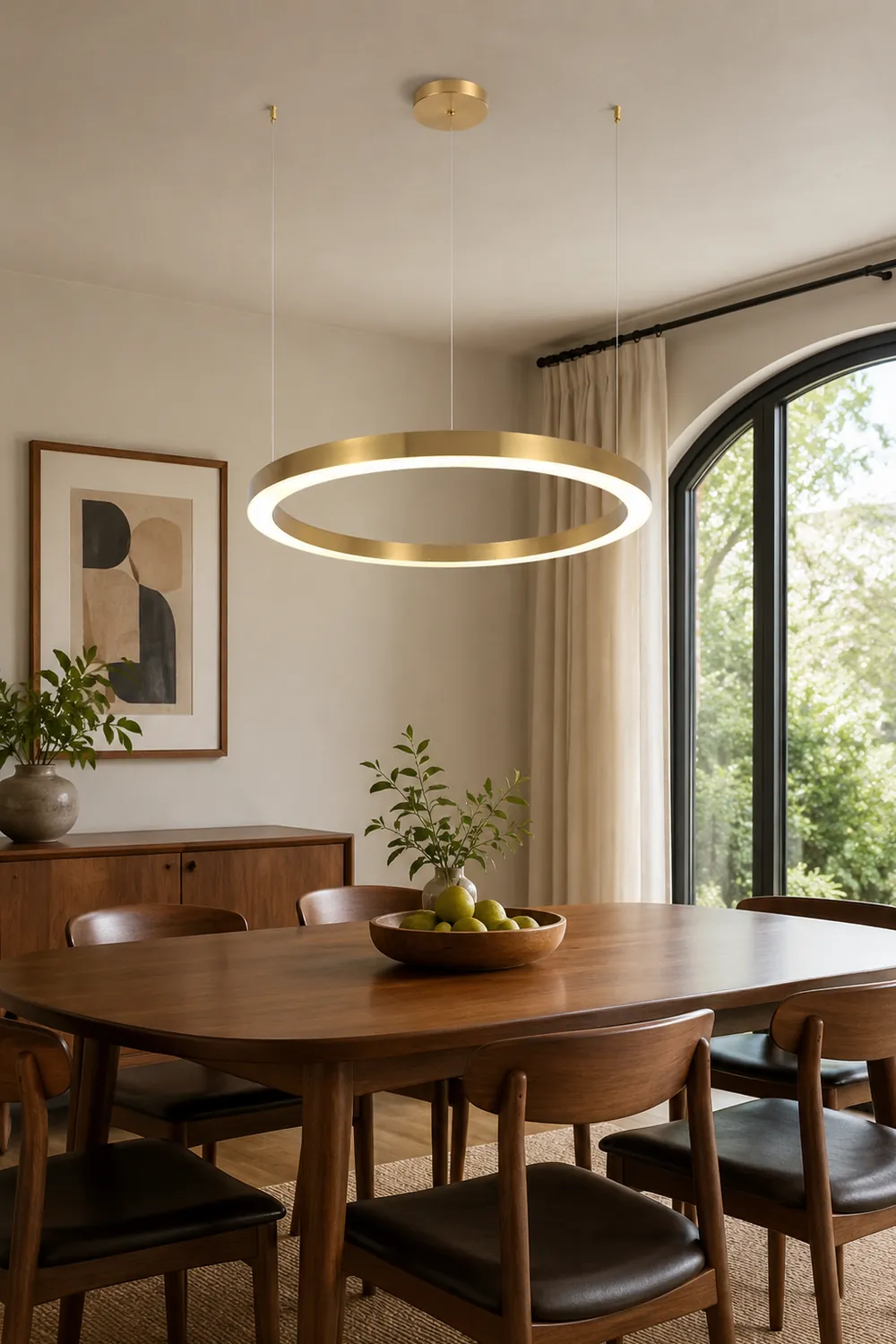 Arisha Modern Ring Metal Pendant Light, Gold - Lumpaz
