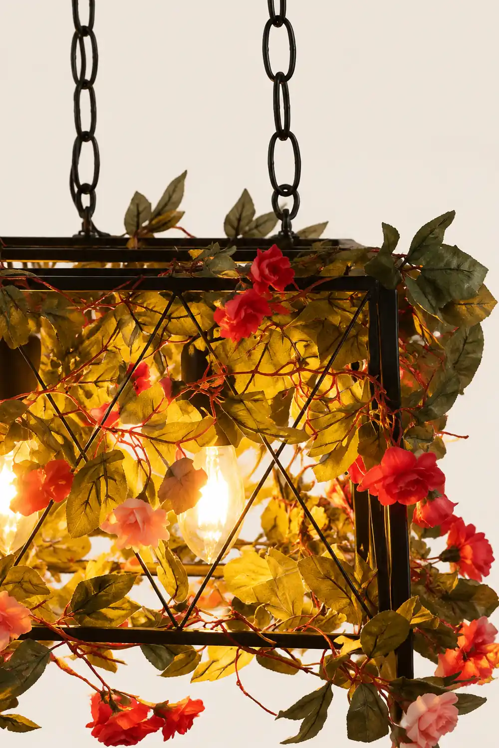 Nest Rustic Farmhouse Art Deco Plant Rectangle Pendant Light - Lumpaz