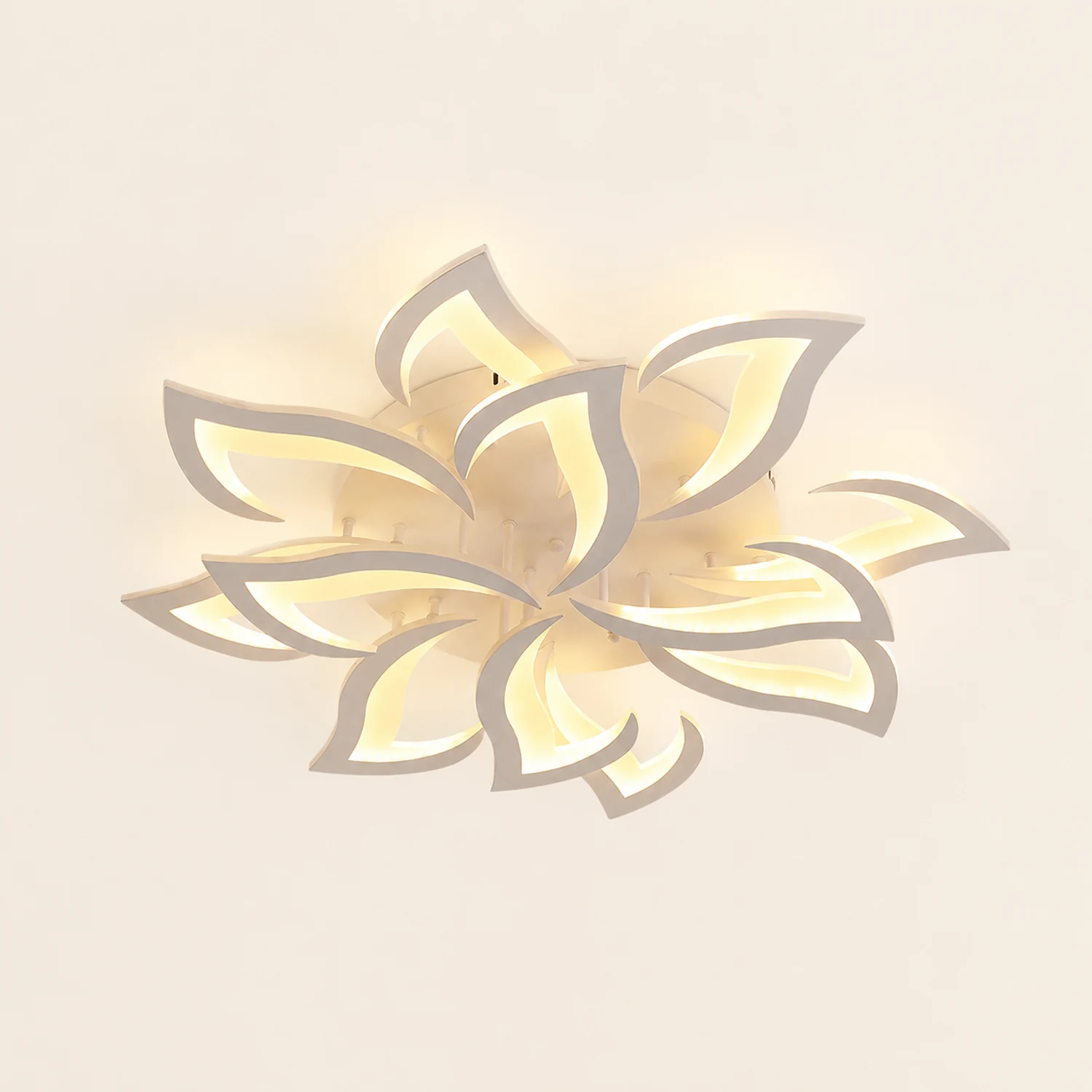 Hana Elegant Flower Flush Mount Ceiling Light, White/Black - Lumpaz