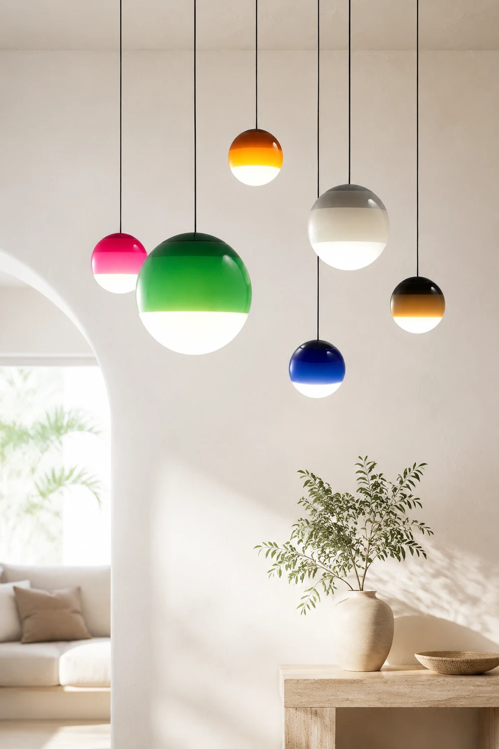 Hailie Contemporary Colorful Glass Bubble Pendant Light - Lumpaz