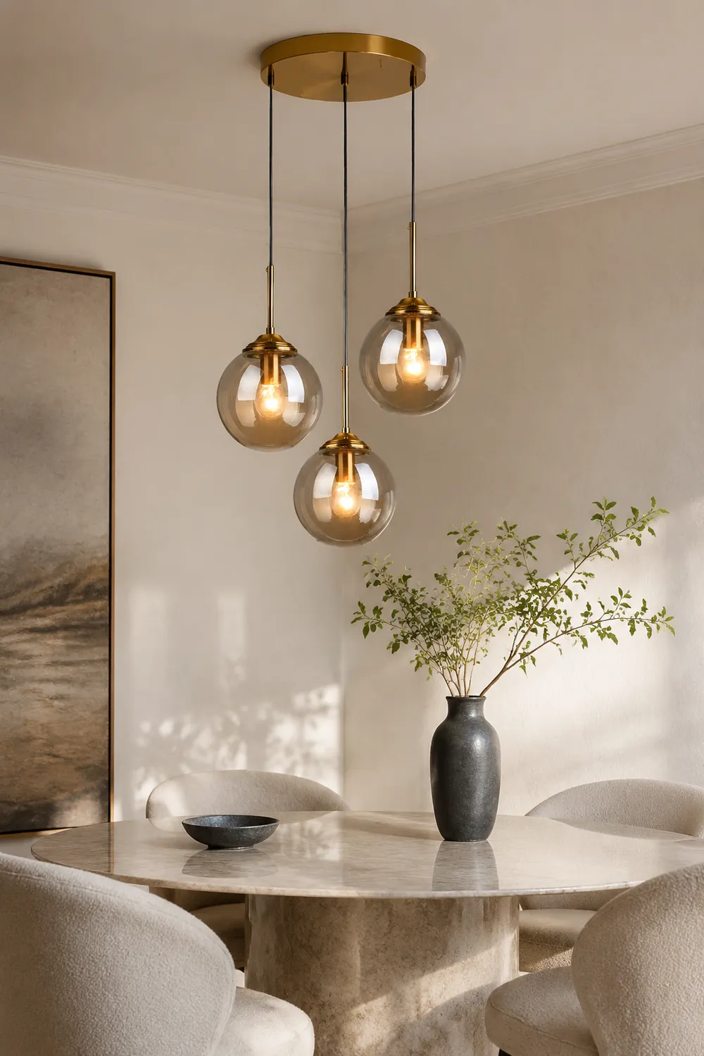 Valentina Designer Bubble Glass Pendant Light Smoke/Clear/Amber - Lumpaz