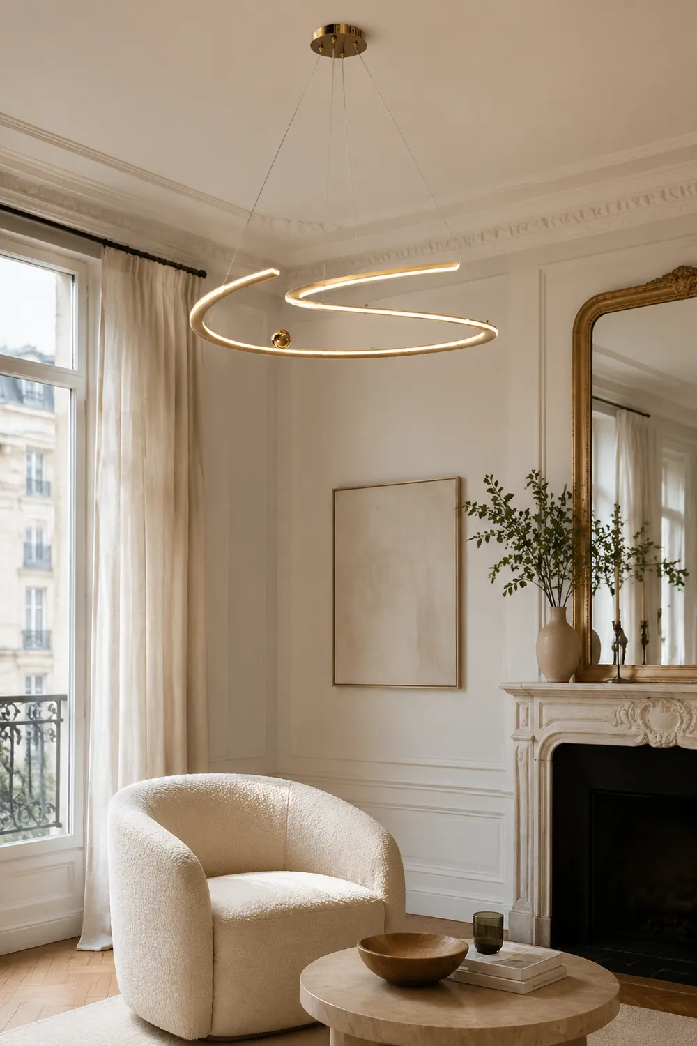 Minimalist Linear Metal Pendant Light,Gold - Lumpaz