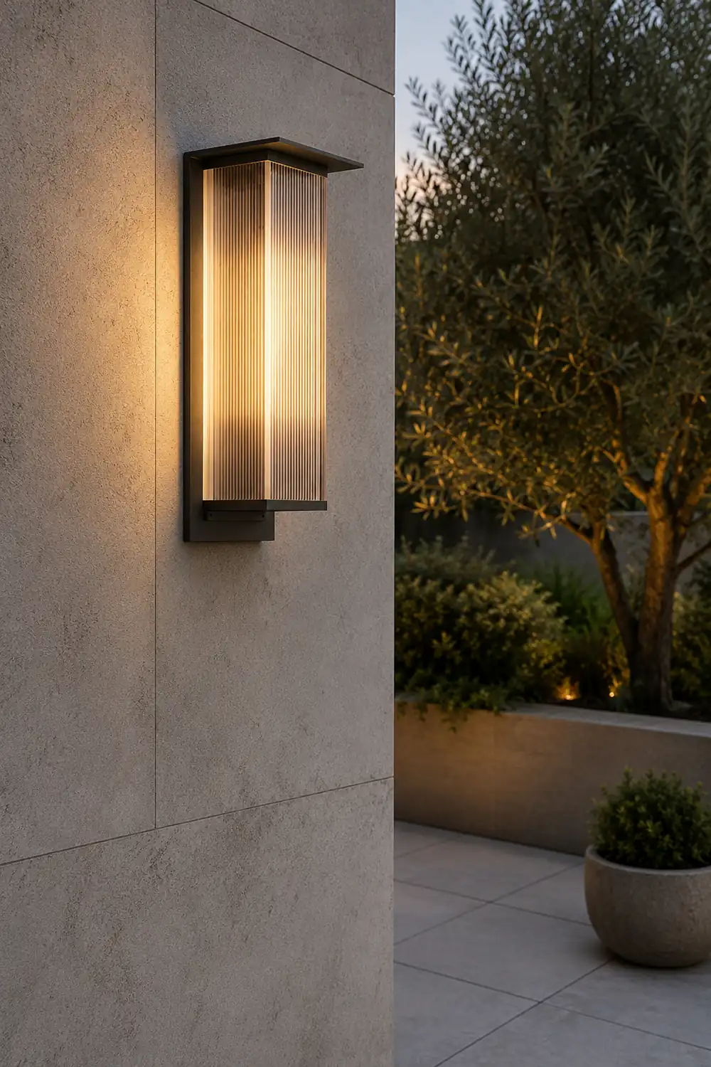 Orr Modern Rectangular Metal Outdoor Wall Lamp, Black - Lumpaz