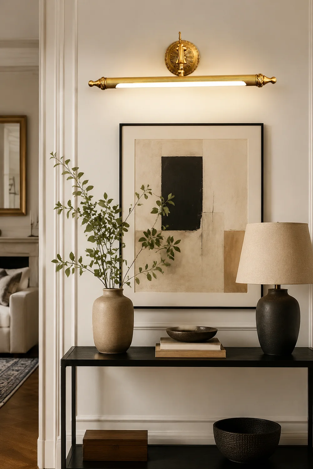 Félicie Vintage Linear Resin&Glass Wall Lamps, Gold - Lumpaz