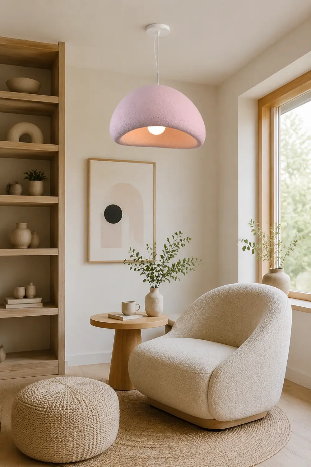 Byers Wabi-Sabi Spherical Cloud Pendant Light, Gray/White/Pink/Blue - Lumpaz