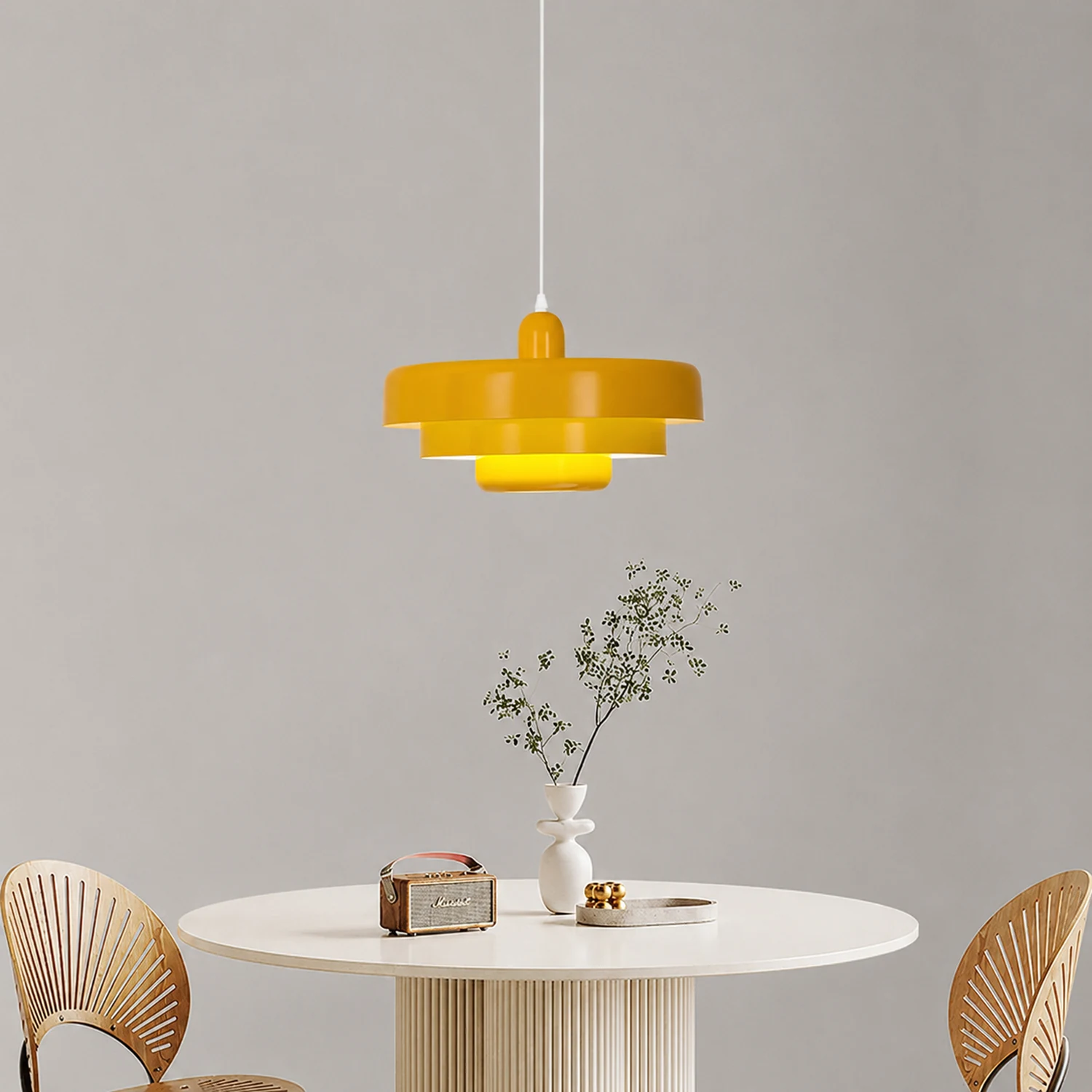 Morandi Modern LED Pendant Light OrangeMetal Living Room/Kitchen - Lumpaz
