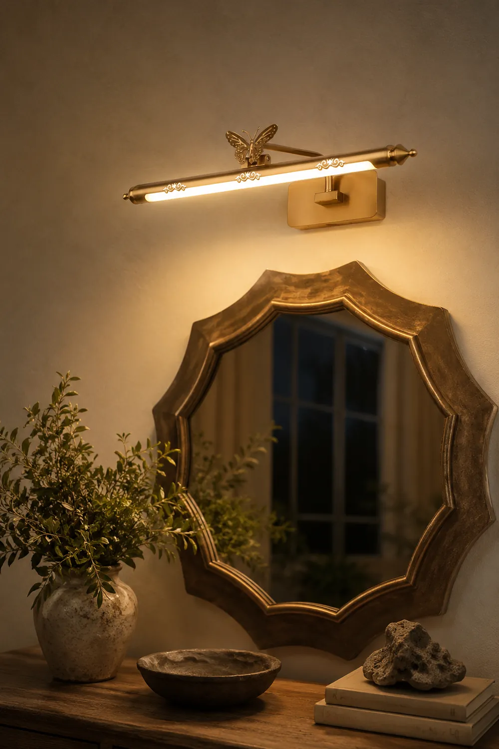 Kady Retro Butterfly Metal/Acrylic Wall Lamp, Champagne Gold - Lumpaz
