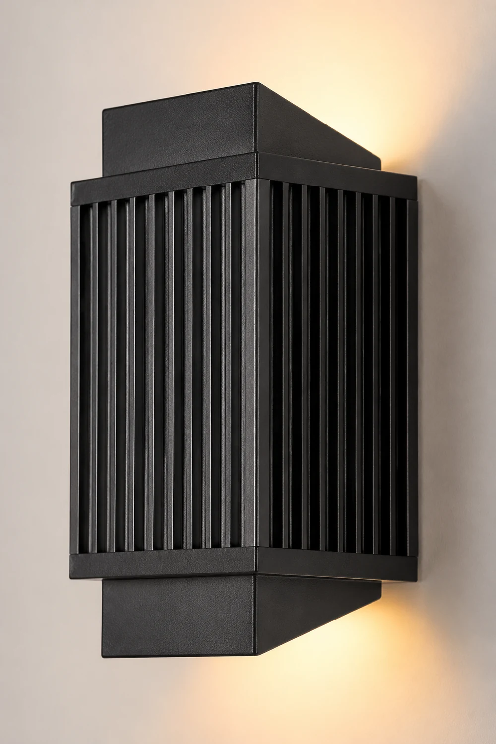 Orr Modern Round/Rectangular Metal/Acrylic Outdoor Wall Lamp, Black - Lumpaz