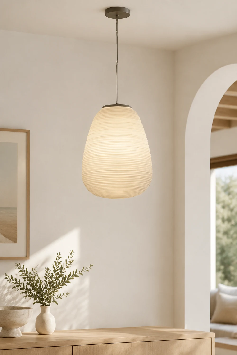 Renée Designer Glass/Metal Simple Pendant Light - Lumpaz