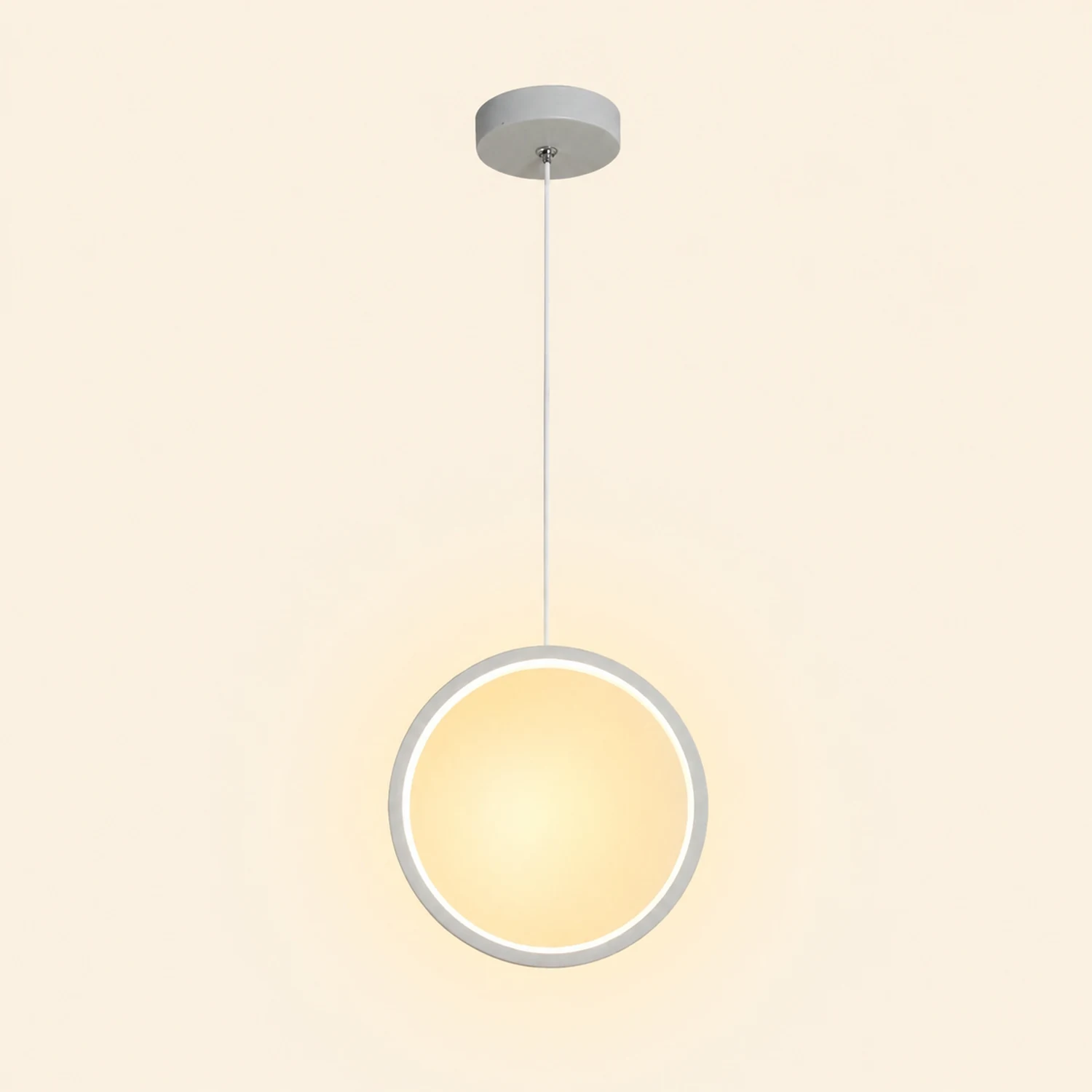 Nyla Modern Minimalist LED Hanging Pendant Lights Black White Bedroom - Lumpaz