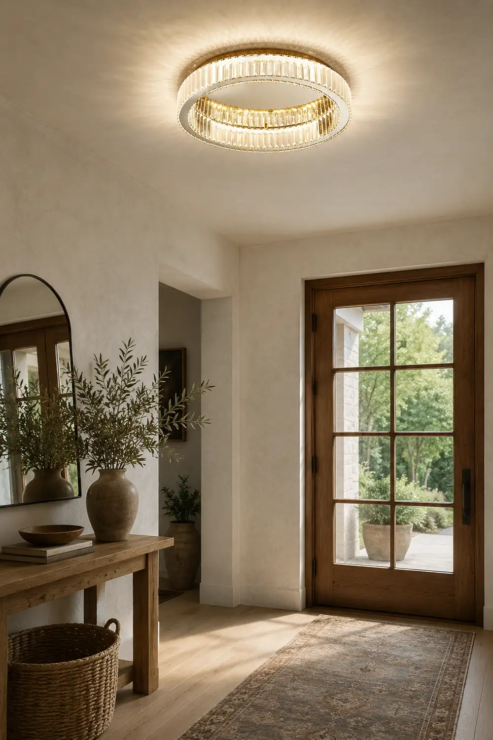 Marliyn Modern Art Deco Circle Crystal/Metal Flush Mount Ceiling Light Gold - Lumpaz