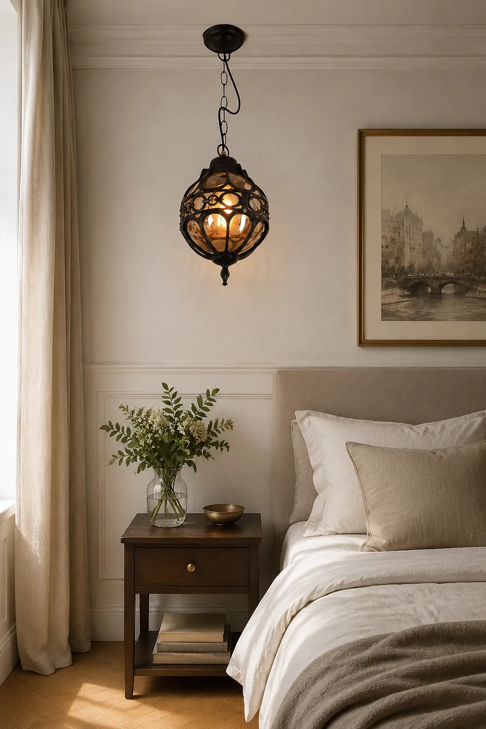 Alessio Loft Sphere Vintage Farmhouse Rustic Pendant Light Black/Bronze Dining Room - Lumpaz