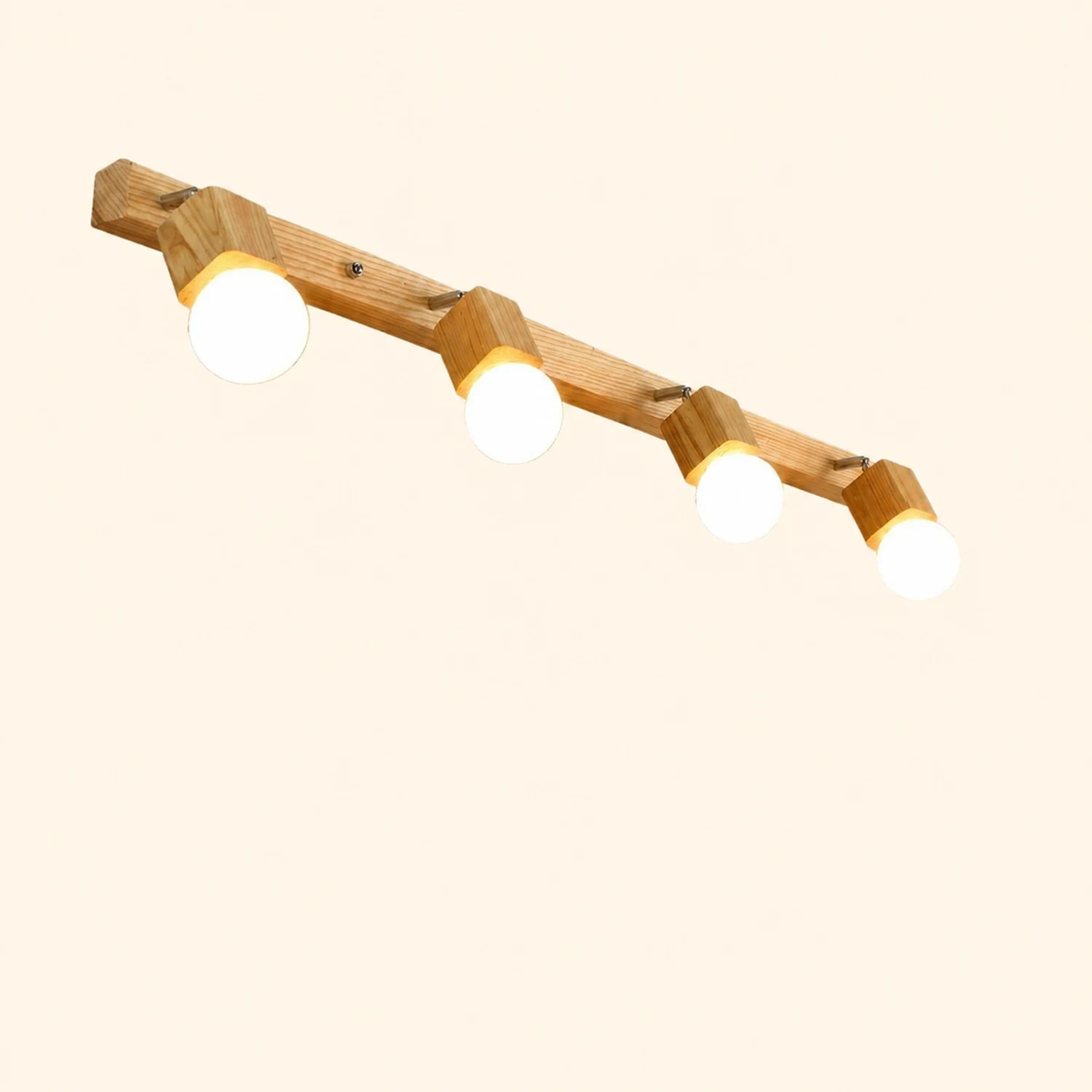 Ozawa Modern Square Globe Metal/Wood Wall Lamp, Vanity Light - Lumpaz