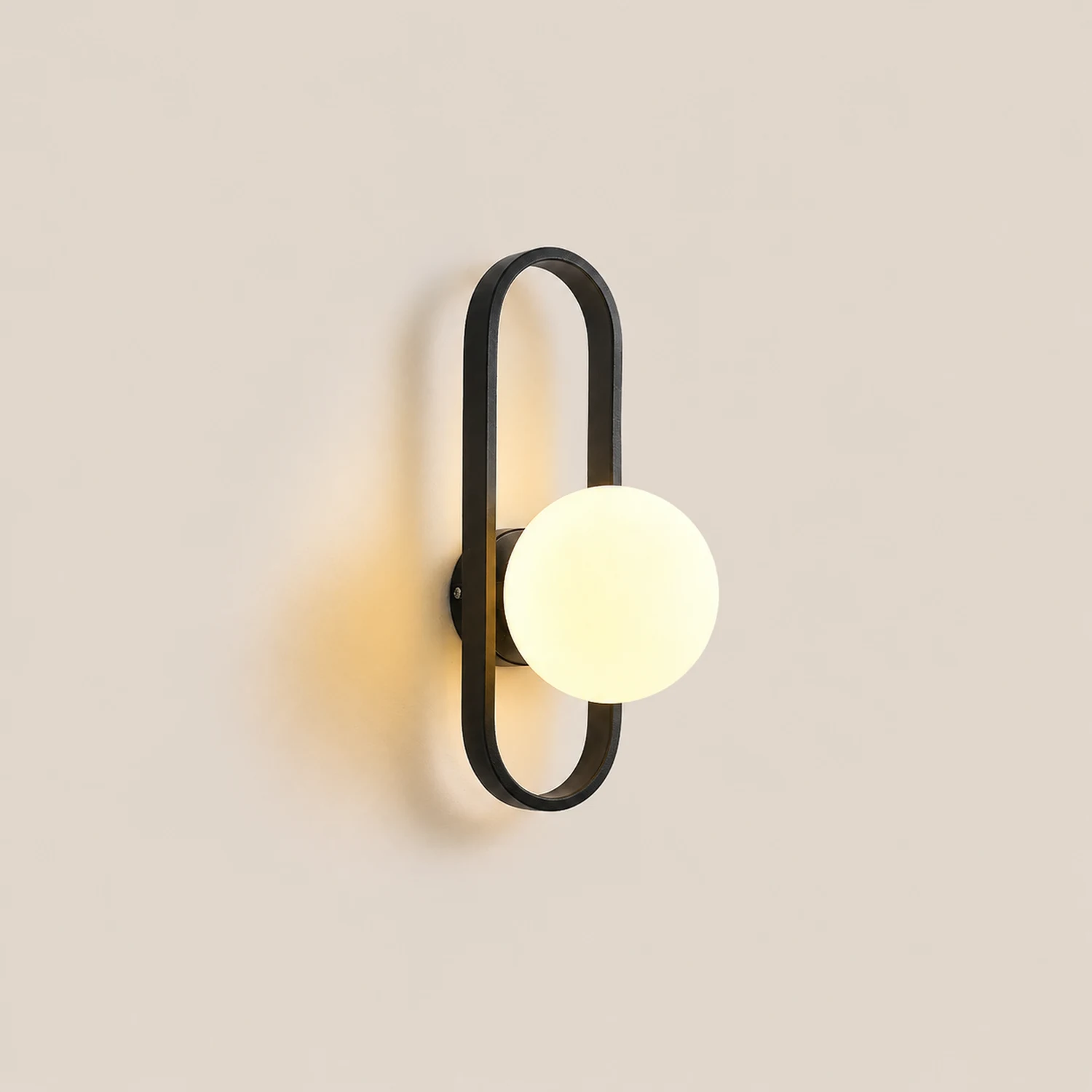 Valentina Modern Globe Bedside Wall Lamp Mount for Bedroom & Reading Room, Gold/Black - Lumpaz