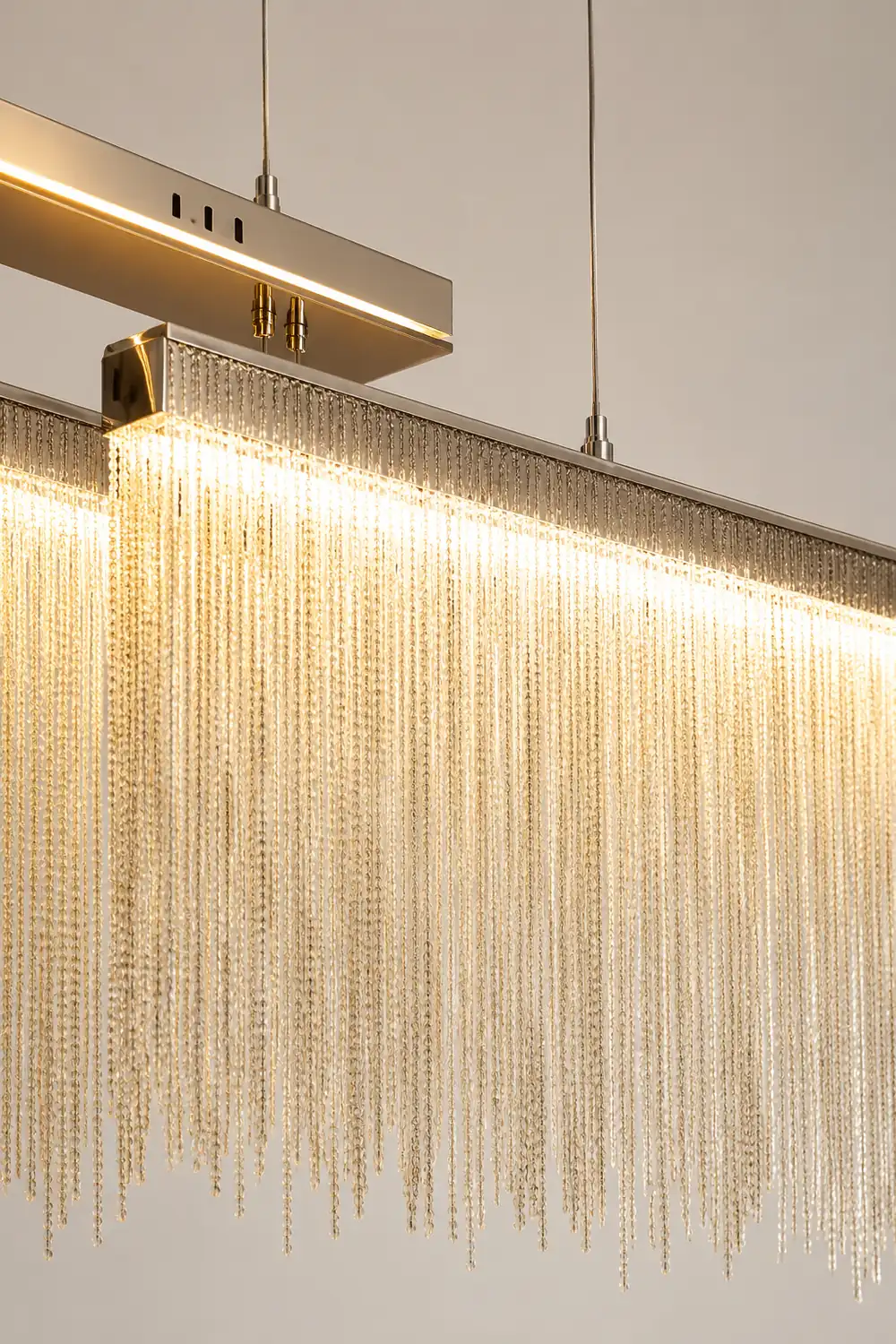 Marilyn Luxury Tassel Metal/Acrylic Pendant Light, Gold/Chrome - Lumpaz