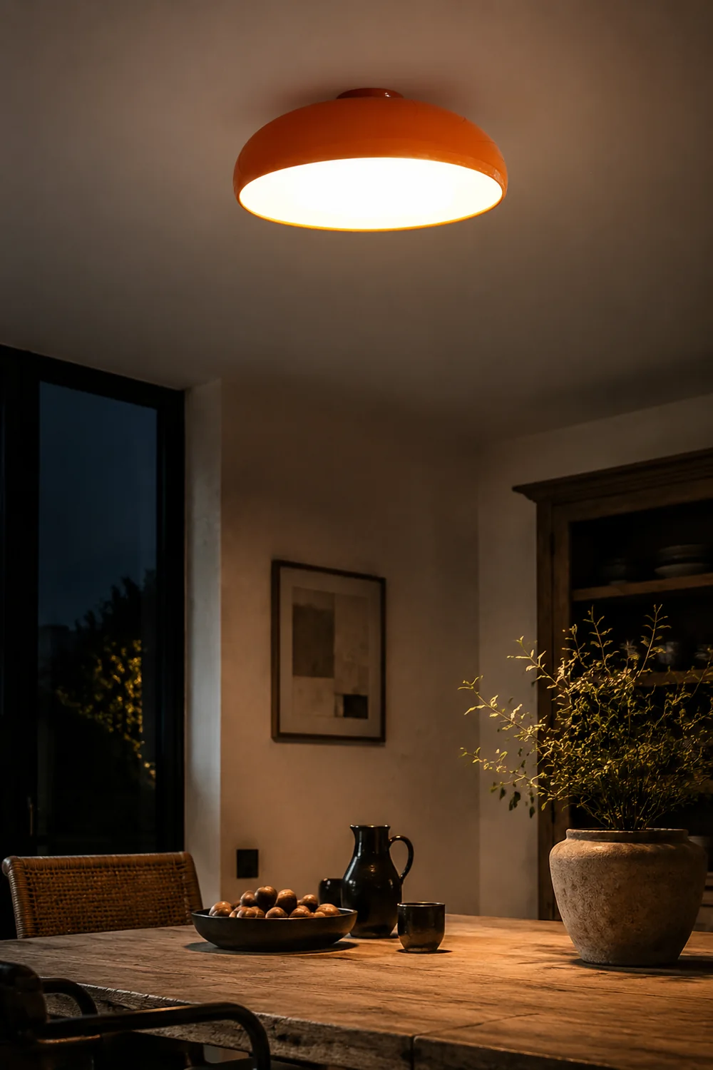 Morandi Vintage LED Ceiling Light White/Black/Red/Orange Metal Bedroom/Living Room - Lumpaz