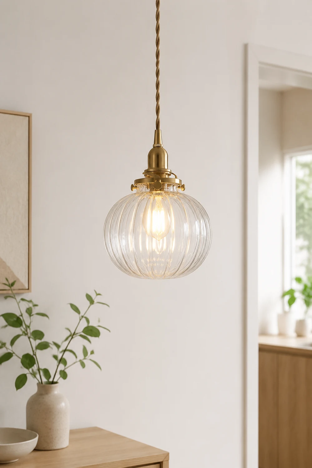 Valentina Pendant Light Globe Vintage, Glass, Clear/Green/Blue, Indoor - Lumpaz